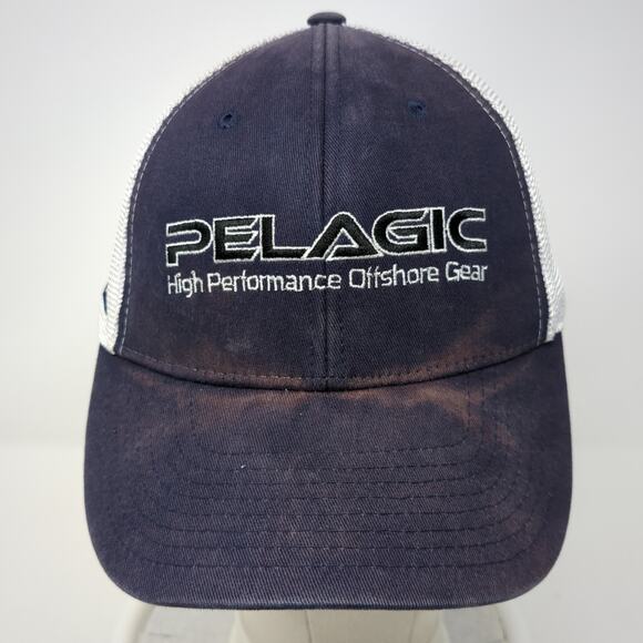 Pelagic High Performance Offshore Gear Strapback Baseball Cap Blue One Size - Picture 2 of 9
